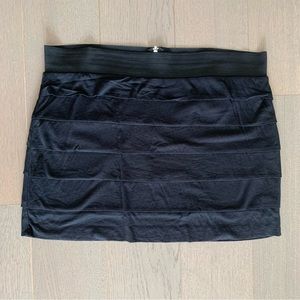 Express Black Tiered Ruffle Mini Skirt